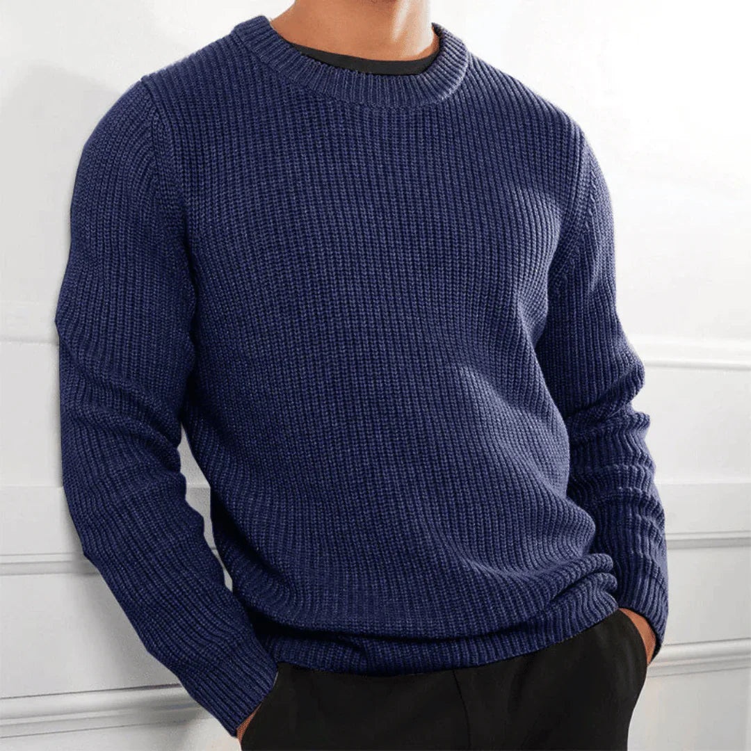 Herren Stylischer Baumwoll-Crewhals-Pullover