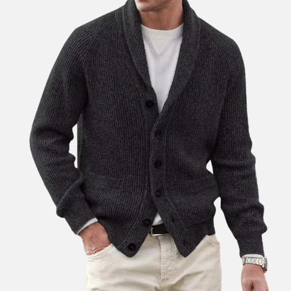 Herren-Kaschmir-Blend Komfort-Strickjacke