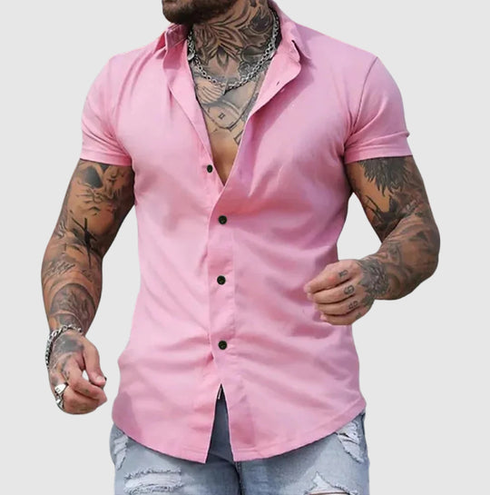 Herren Lässiges Kurzarm Hemd | Slim Fit