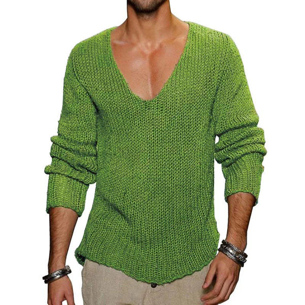 Herren V-Ausschnitt Strickpullover