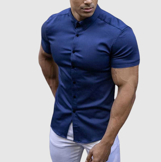 Herren Lässiges Kurzarm Hemd | Slim Fit
