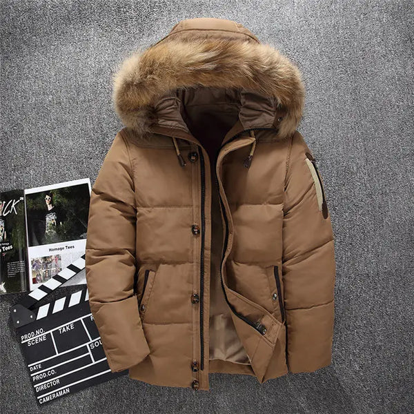 Herren Wasserfeste Winterjacke mit Fell