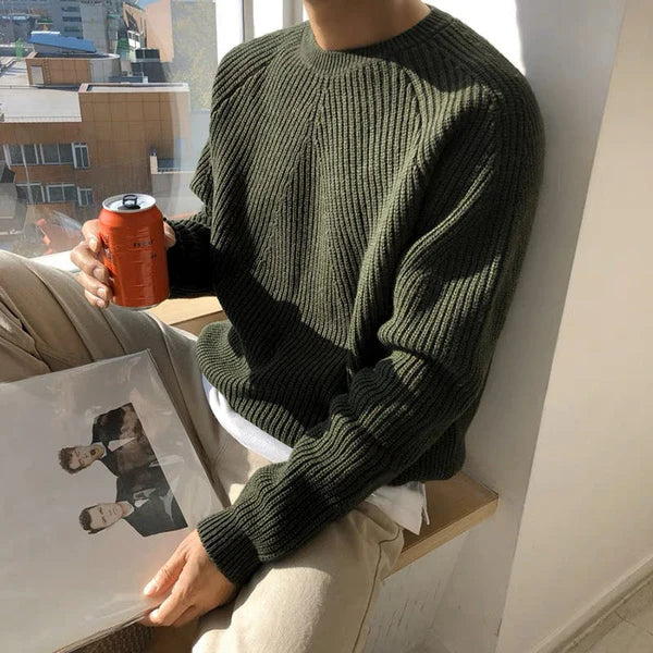 Übergröße-Rippstrickpullover für Männer