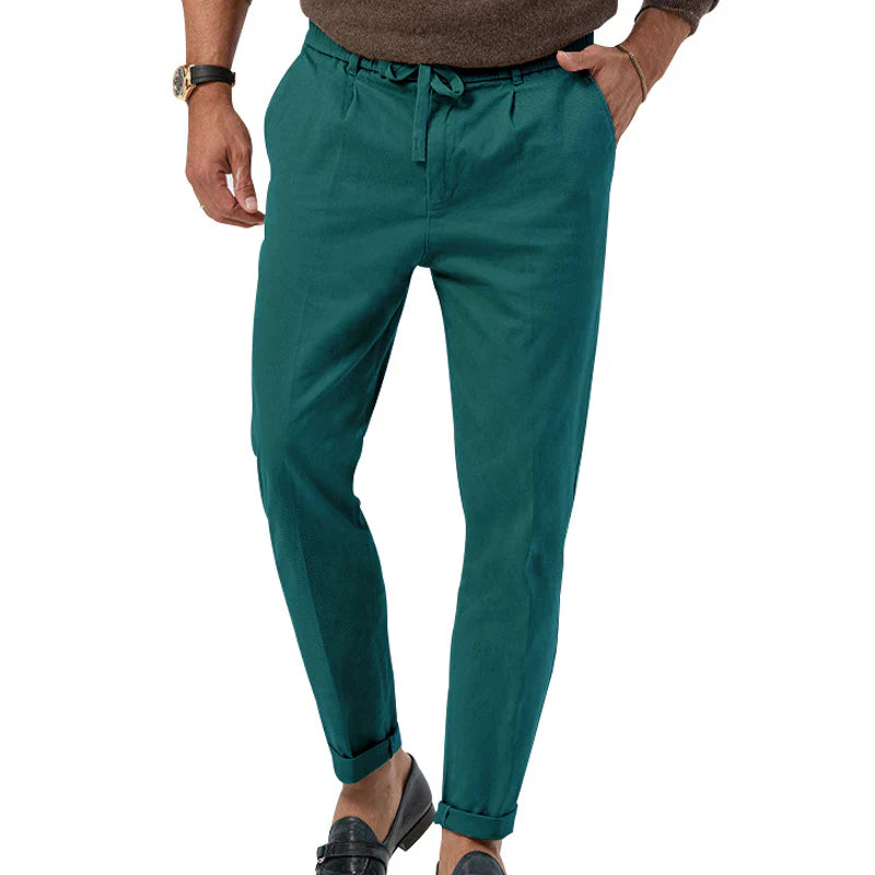 Herren Bequeme Leichte Leinenhose