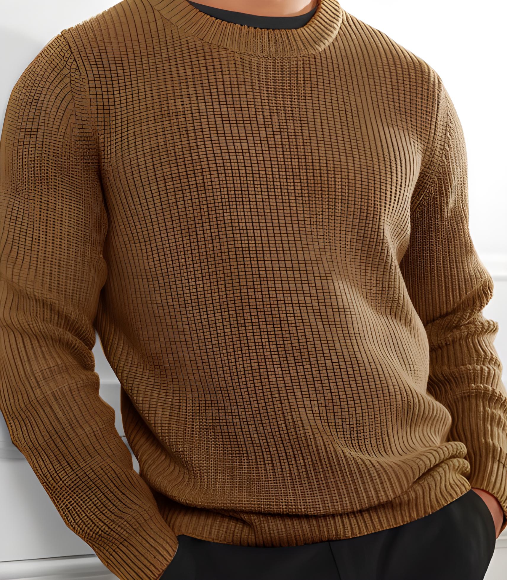 Herren Luxe Stricken Crew Pullover