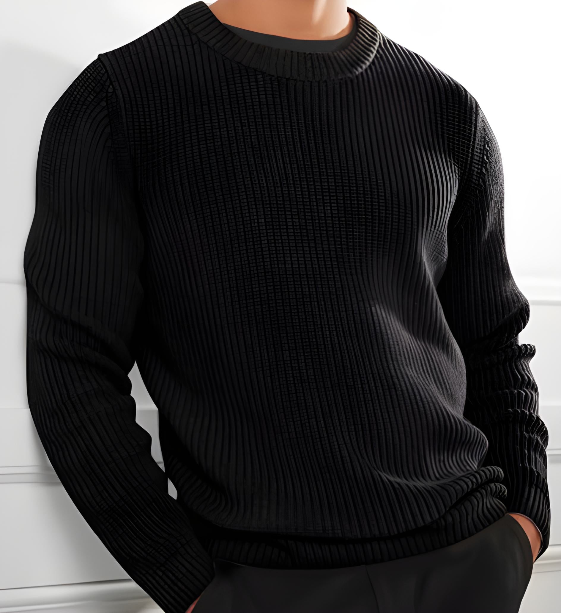 Herren Luxe Stricken Crew Pullover