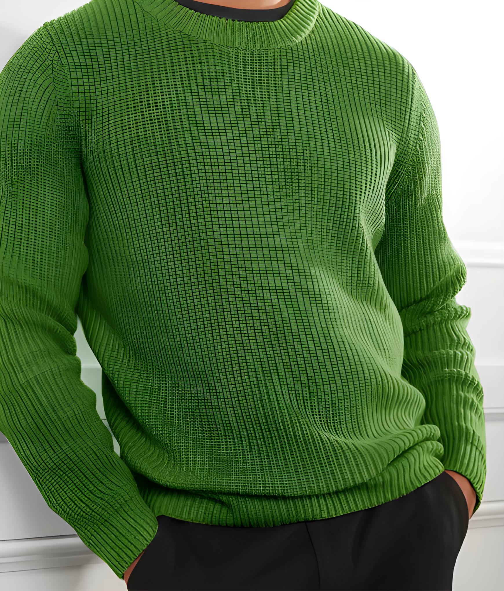 Herren Luxe Stricken Crew Pullover