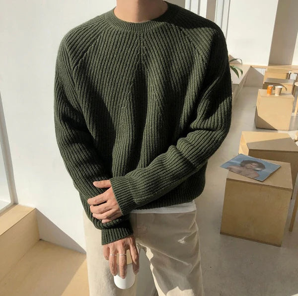 Übergröße-Rippstrickpullover für Männer