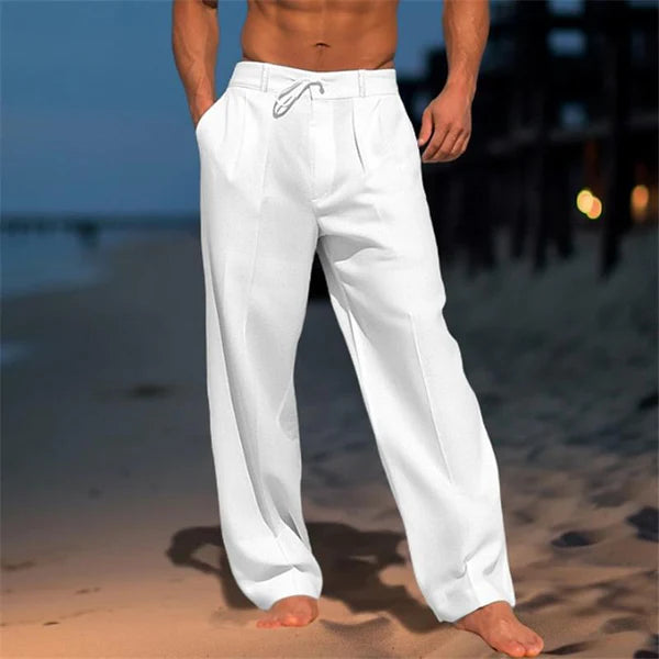 Herren Leinen Strandhose