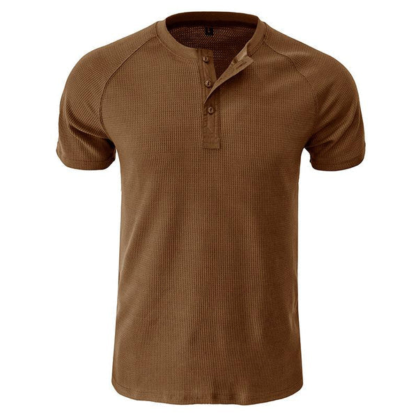 Herren Robuste Kurzarm Henley Hemd