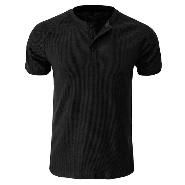 Herren Robuste Kurzarm Henley Hemd