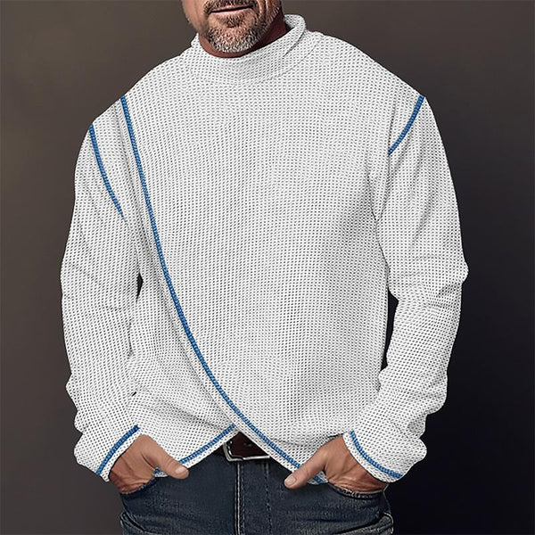 Herren Rollkragen Langarm Pullover Hemd