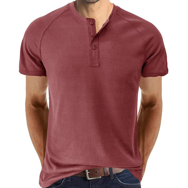 Herren Robuste Kurzarm Henley Hemd