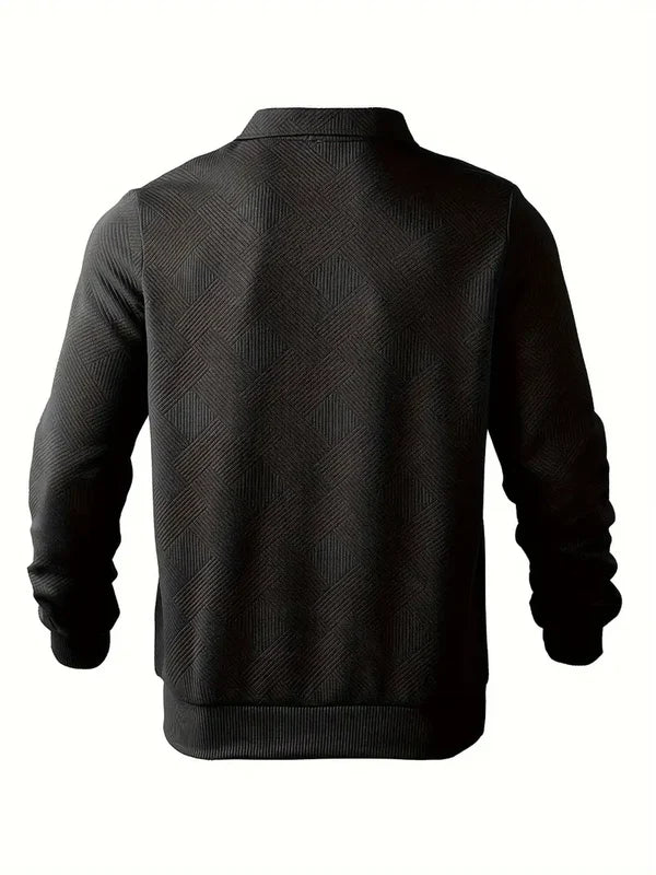 Eleganter warmer Herrenpullover mit halbem Reißverschluss